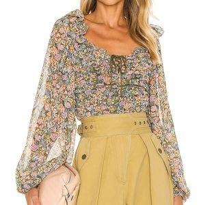 Free People Mabel Printed Blouse